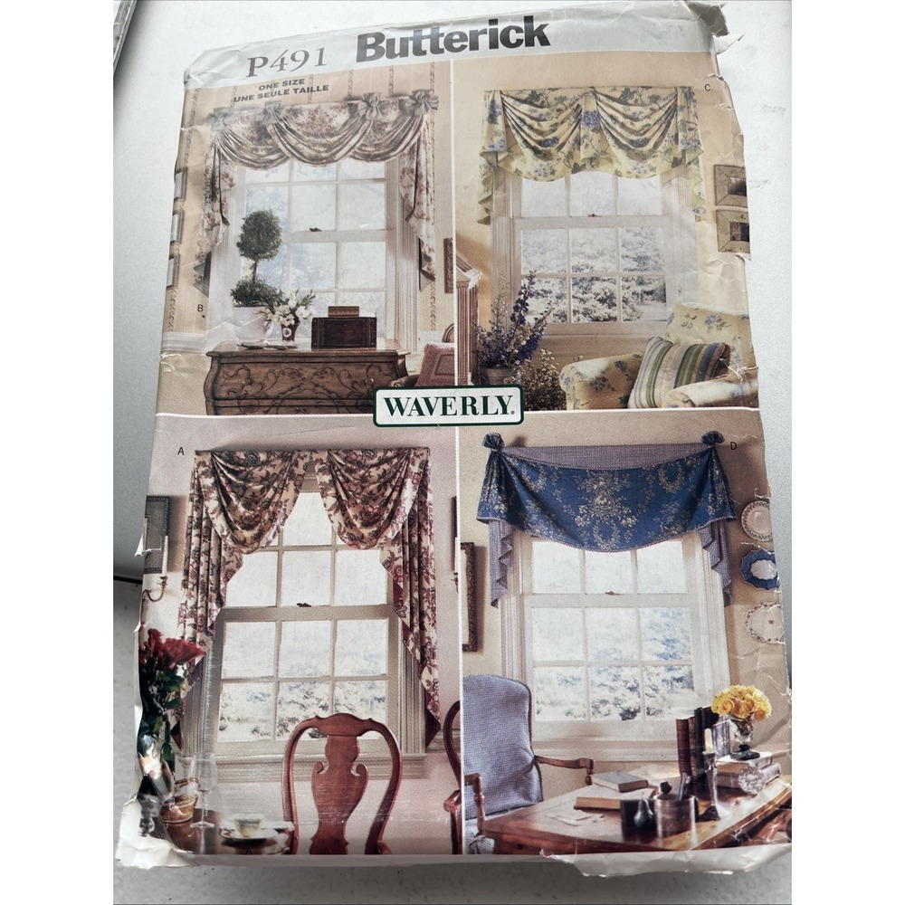 Butterick Pattern 3117 Window Treatments Sewing Craft Project (H)